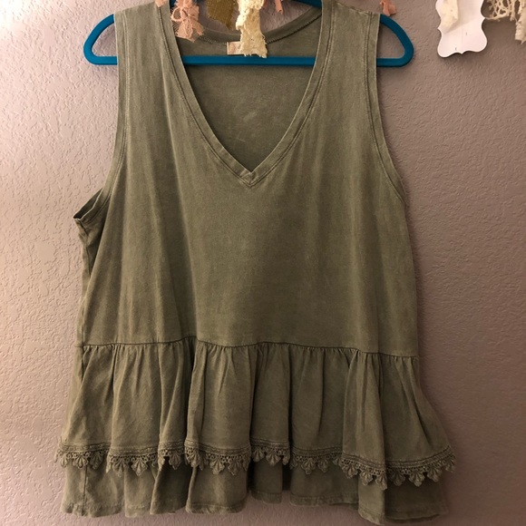Altar'd State Tops - Sage Green Alter’d State Tank